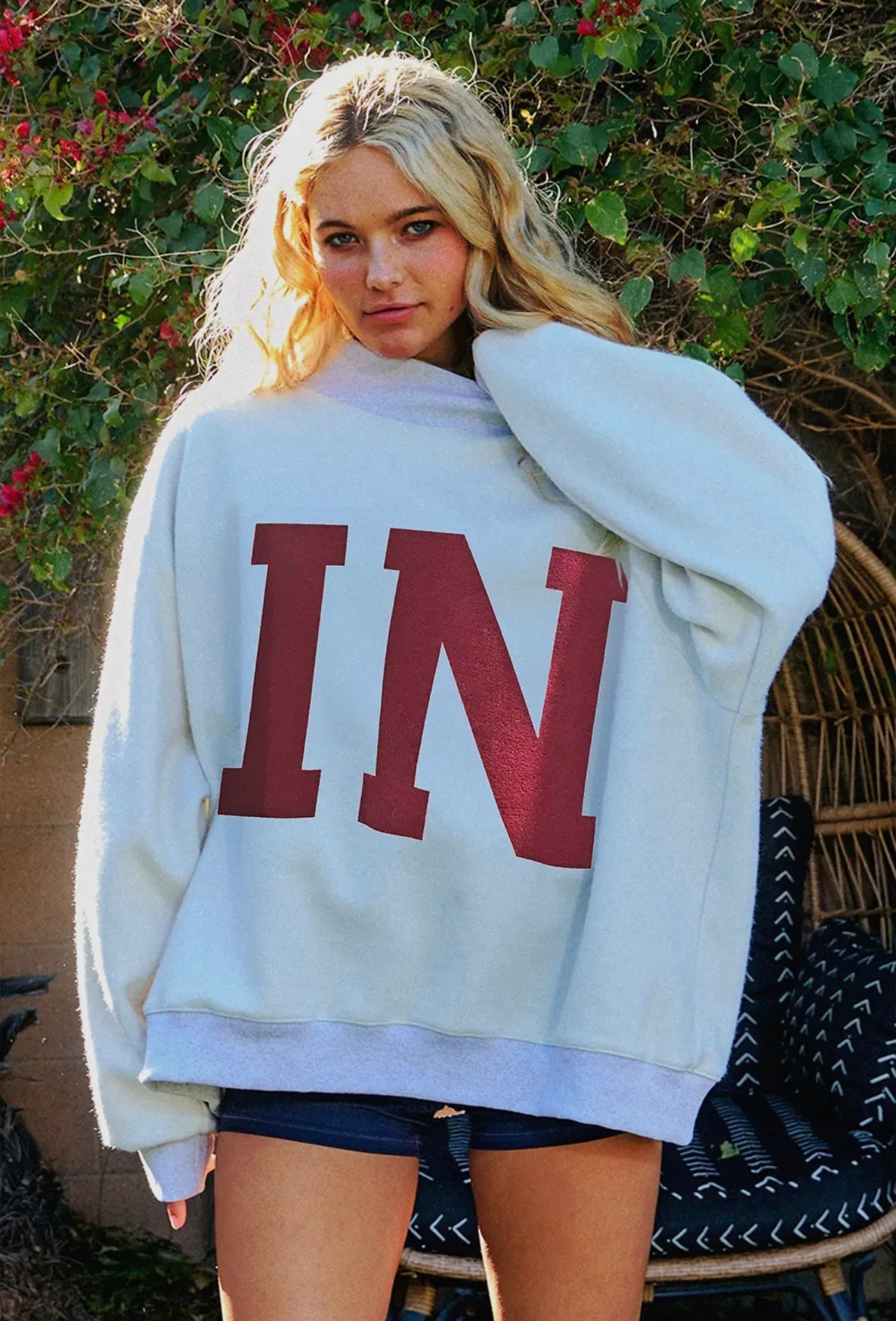 Reversible Mock Neck Sweatshirt -Indiana/IN