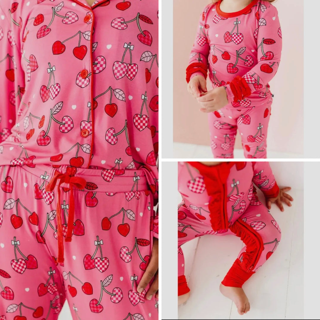 Checkered Cherry PJ’s (Infant, Toddler, & Women’s)