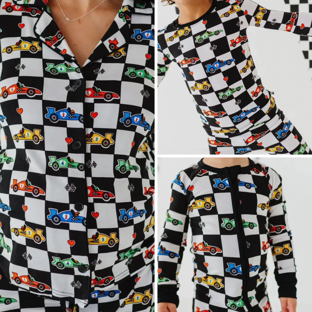 Racecar Hearts PJ’s (Infant, Toddler, & Women’s)