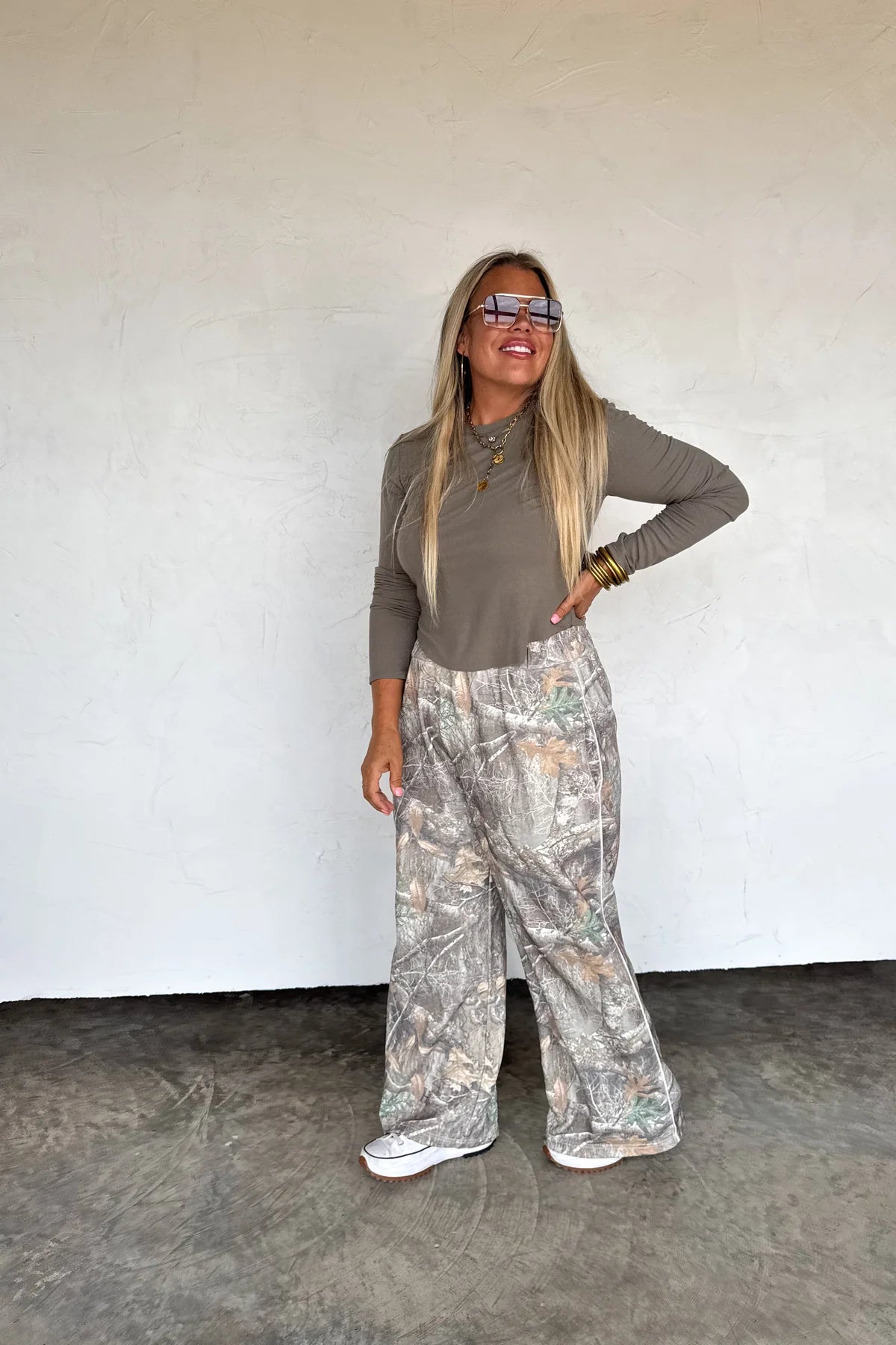 Drift Away Wide Leg Sweats- Camo