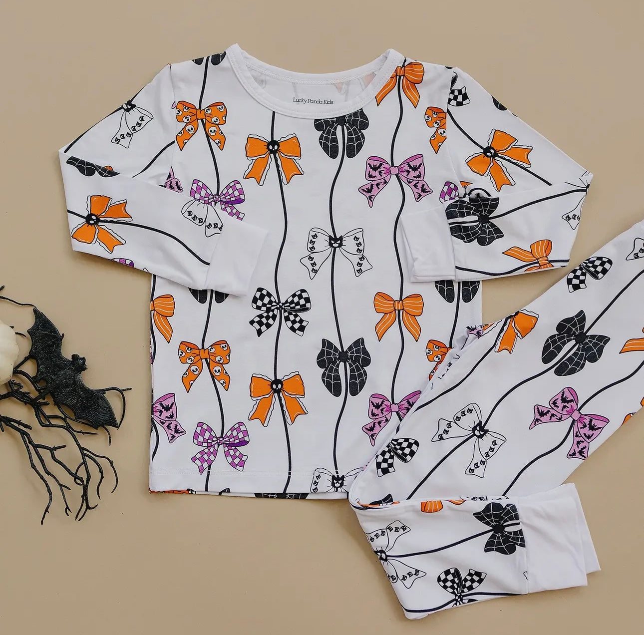 Kids Bamboo PJ's - Spooky Bows