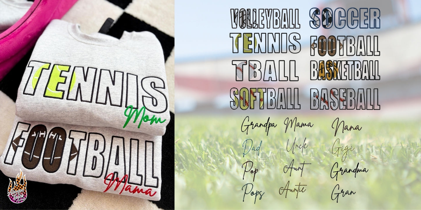CUSTOM Sports Embroidered Sweatshirt