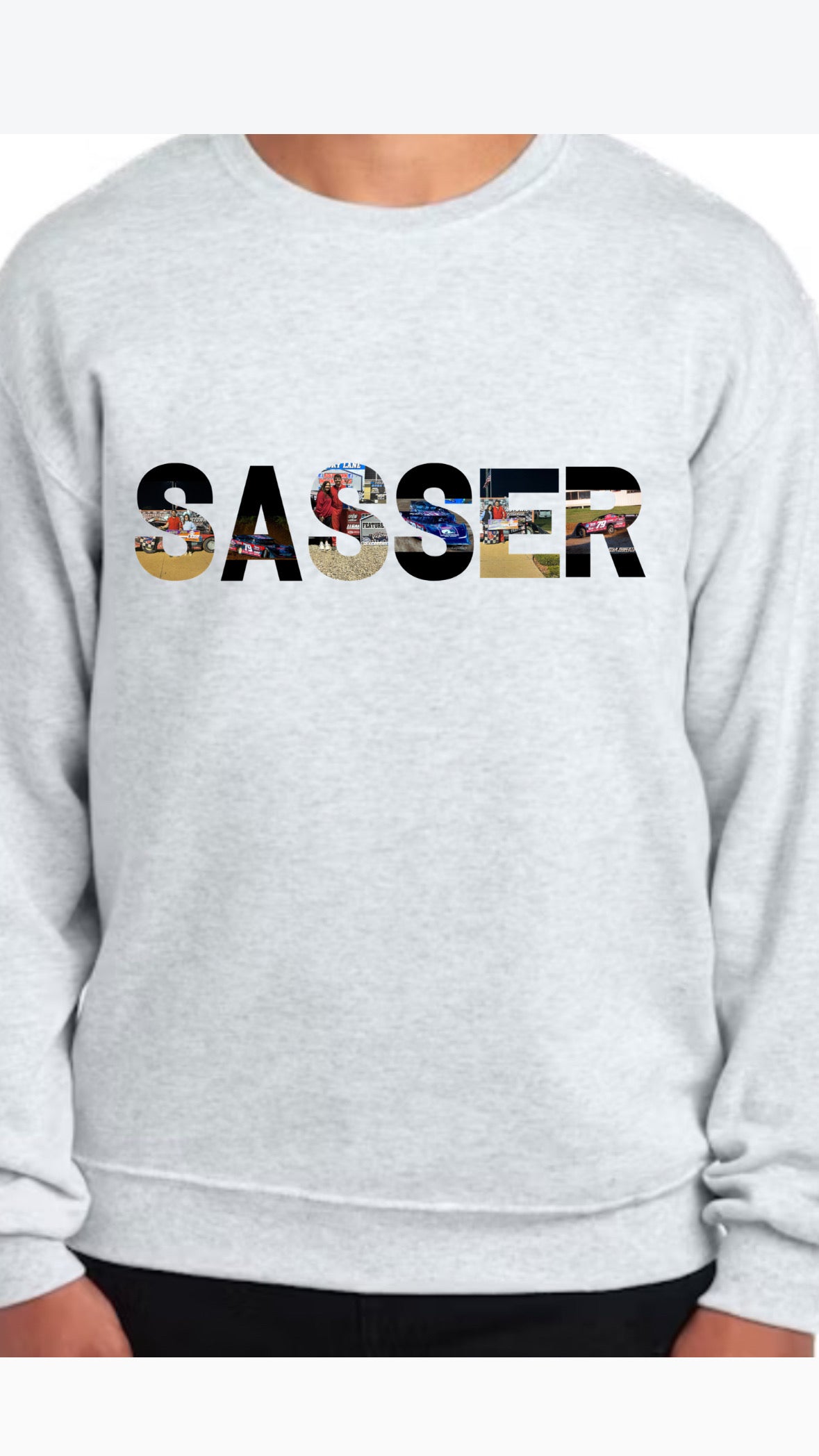 Driver photo last name crewneck