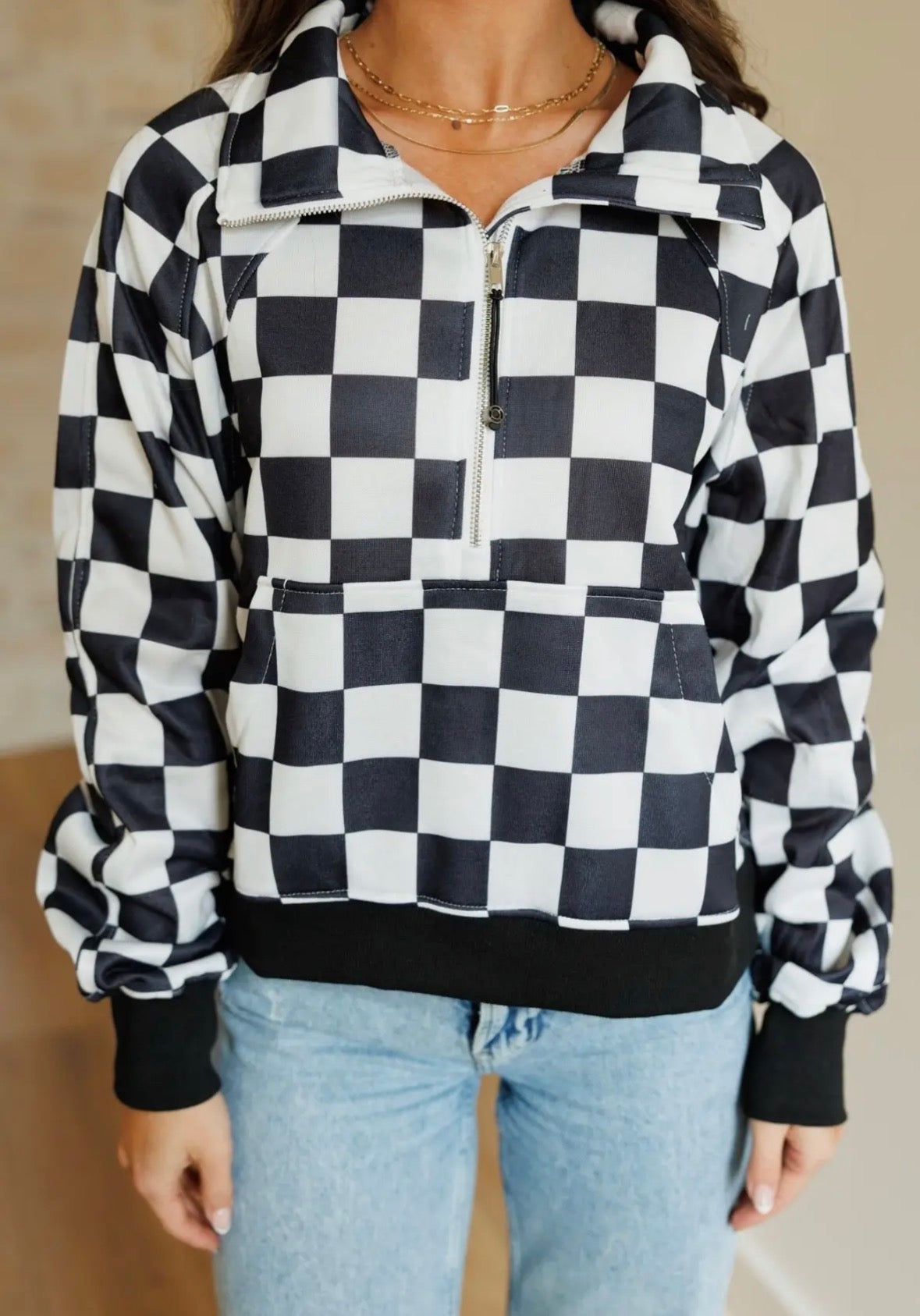 Black & White Half Zip