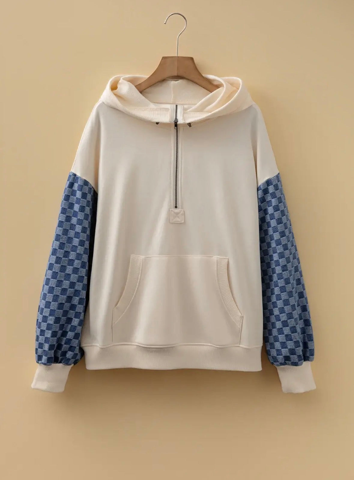 Checked Patchwork Hoodie