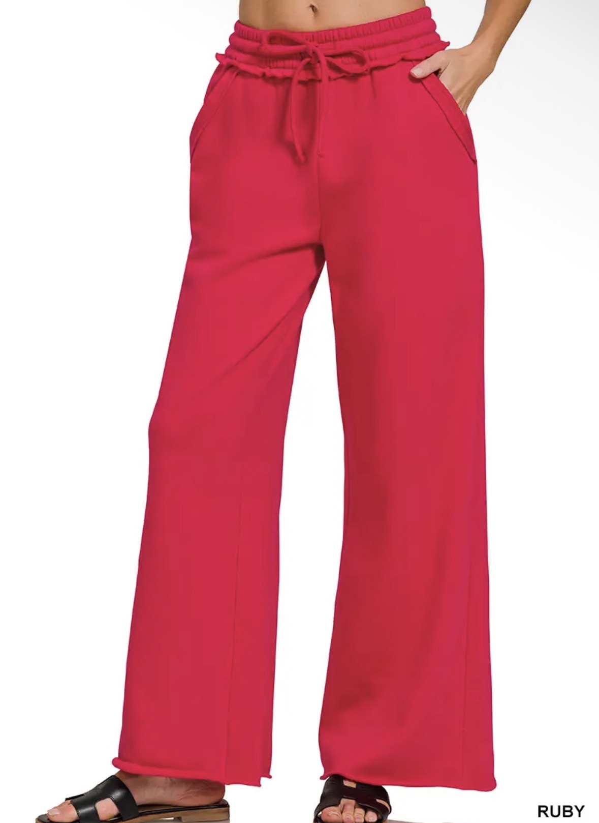 Red Wide Leg Sweats
