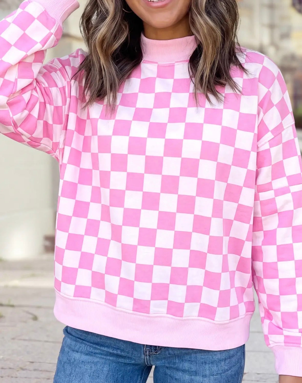 Gameday/Checkered Reversible Mockneck