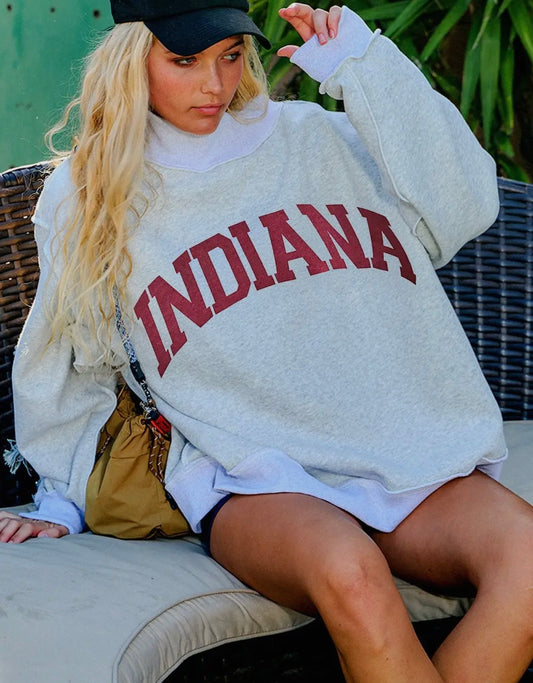 Reversible Mock Neck Sweatshirt -Indiana/IN