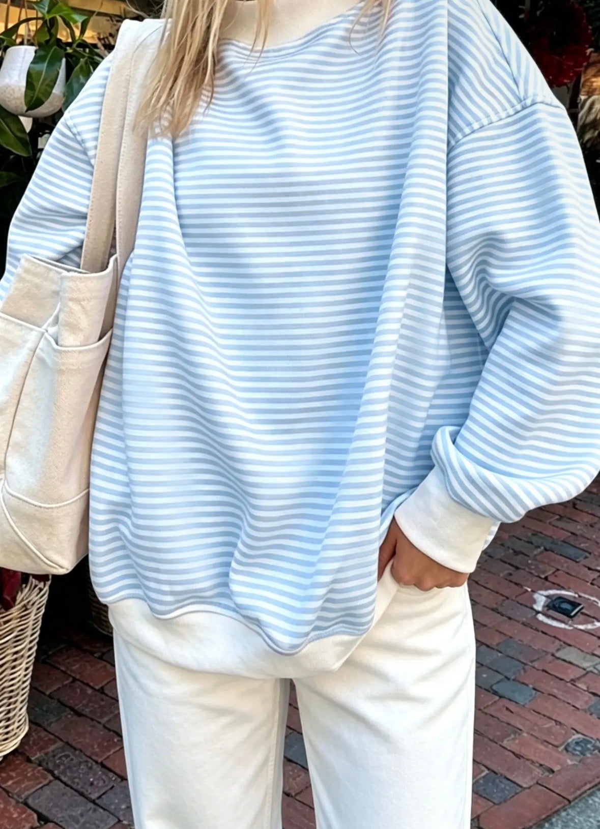 Blue & White Striped top
