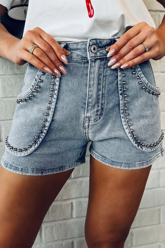 Concert Studded Denim Shorts
