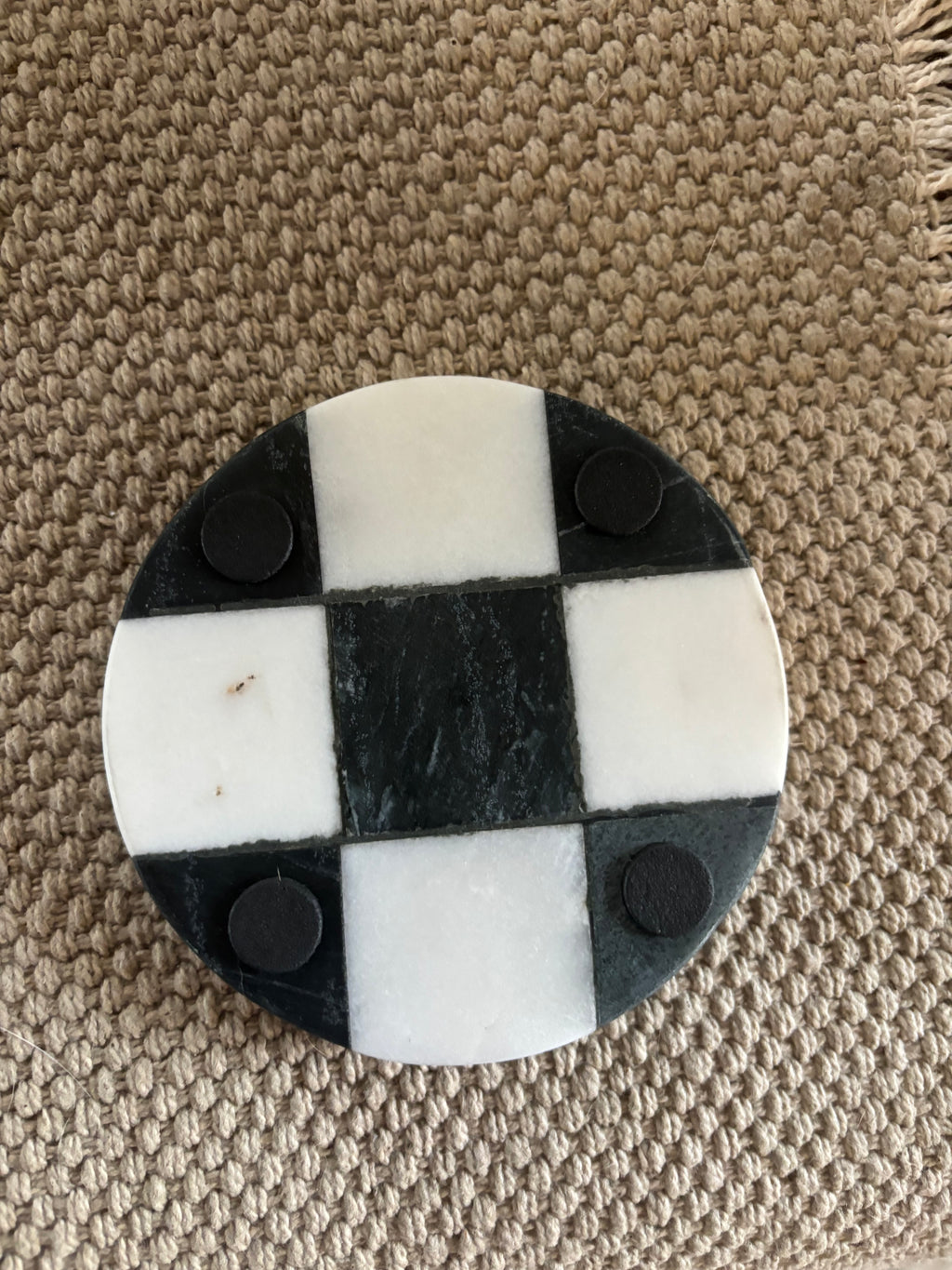 Stone Circle checked coasters