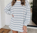 Oversized grey striped long sleeve