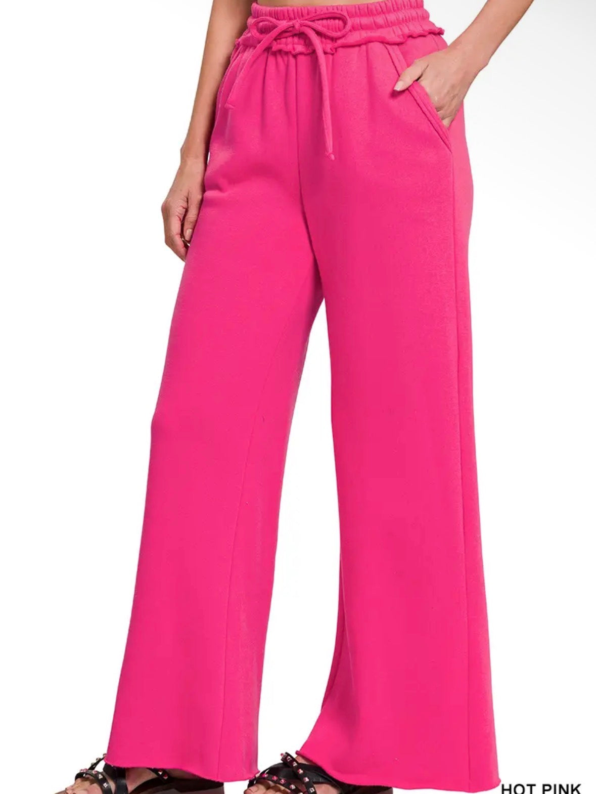 Hot Pink Wide Leg Sweats