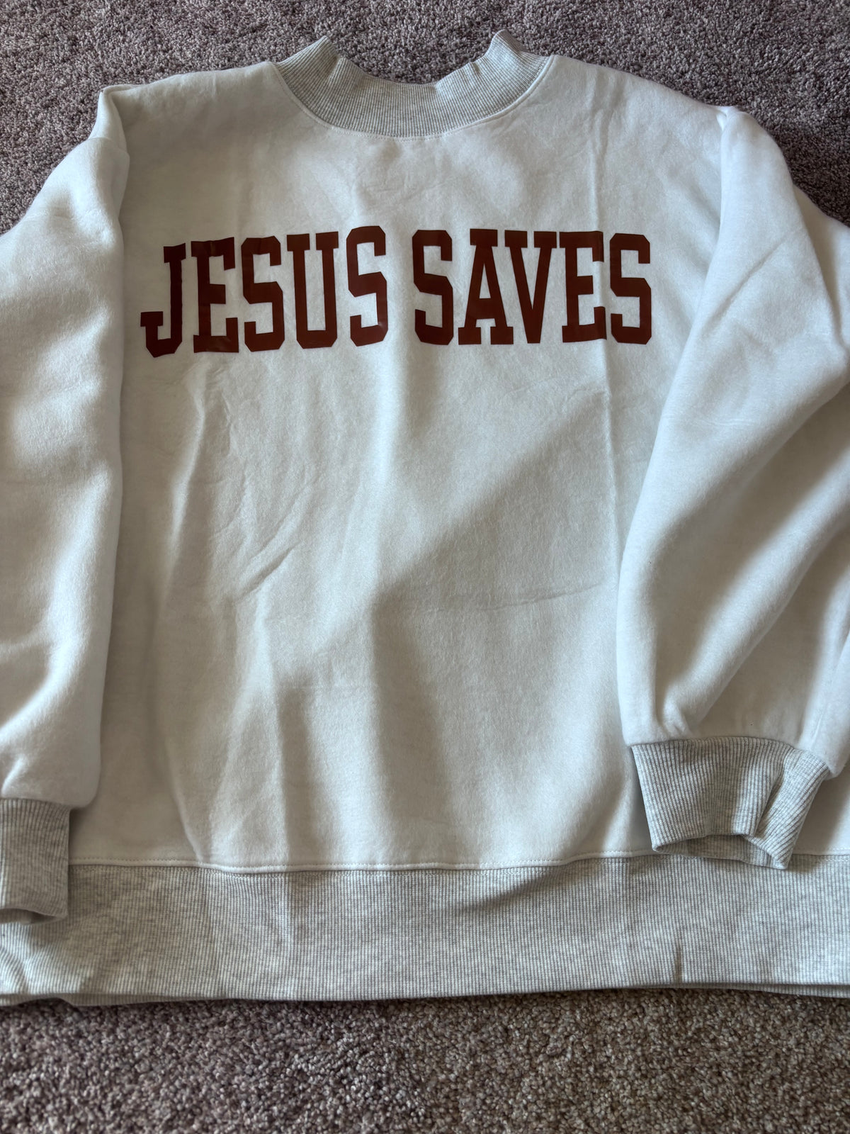 Jesus saves reversible Mockneck