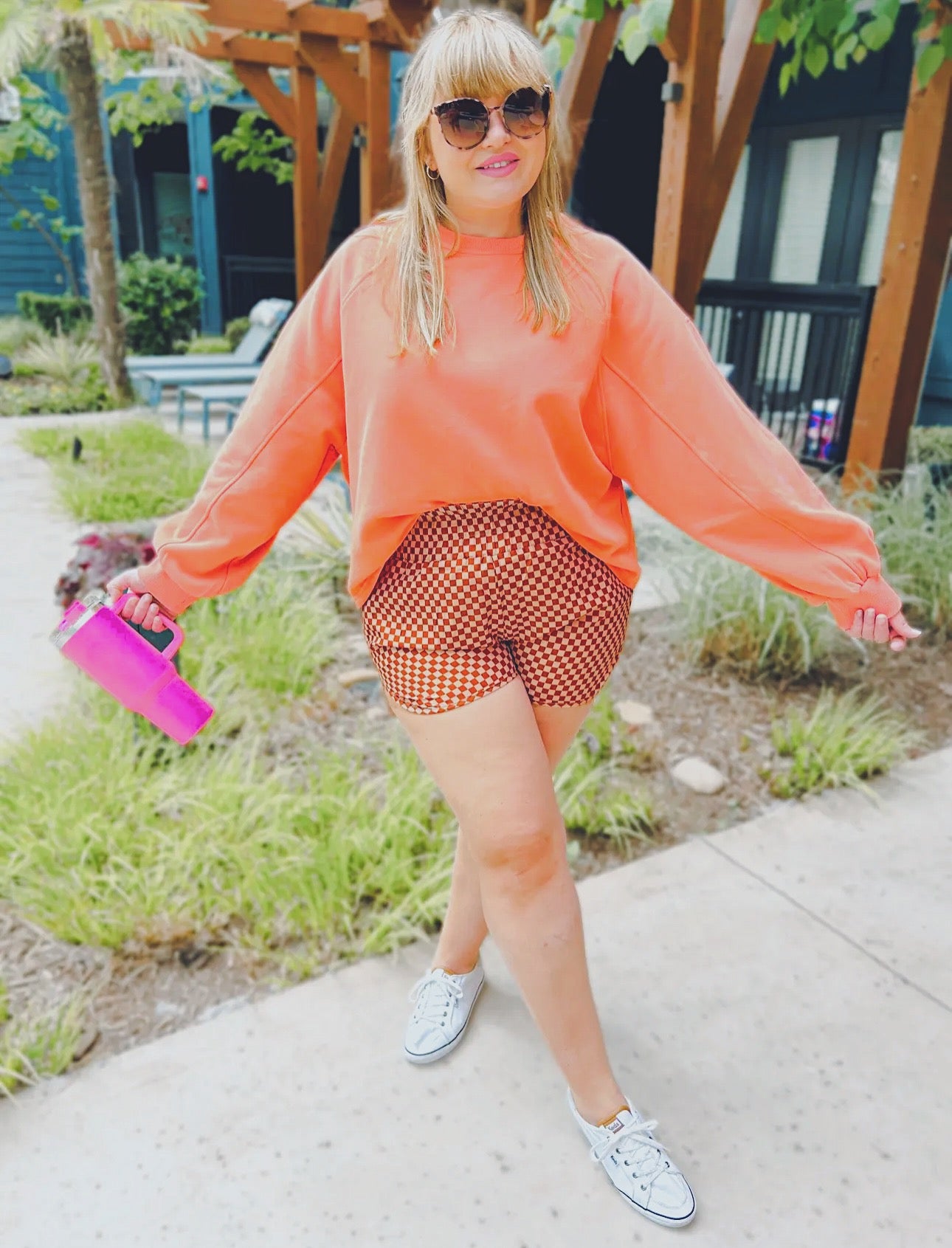 Summer Checkered Shorts (Purple or Tan)
