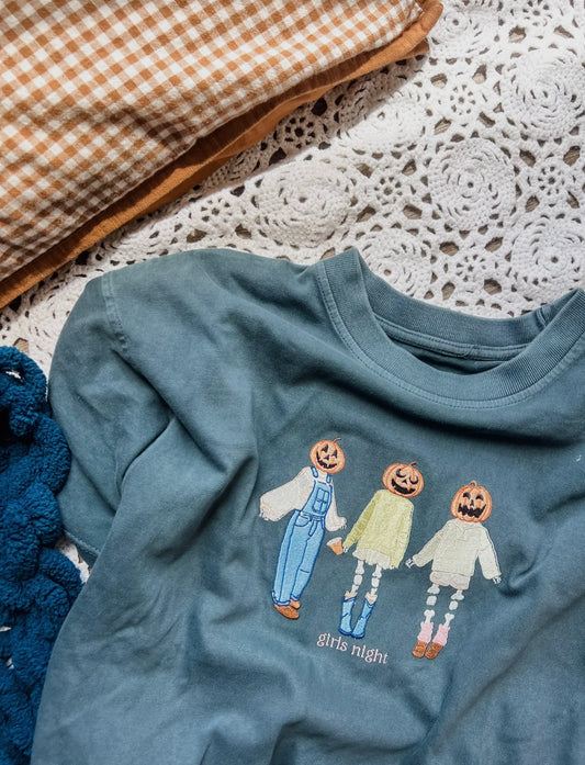 “Girls Night” Embroidered Halloween Crewneck