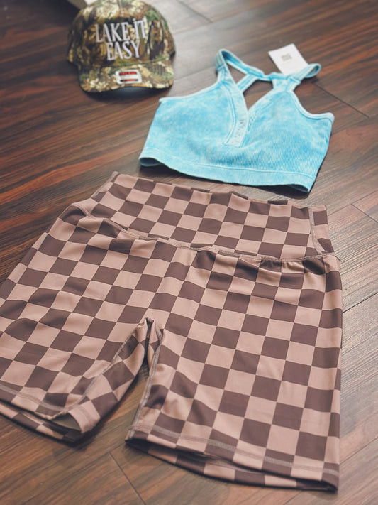 Buttery Biker Shorts - Brown