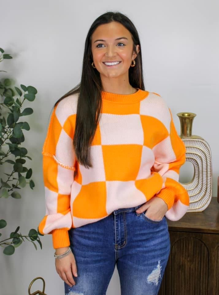 Comfy Checkered Sweater (3 Color Options)