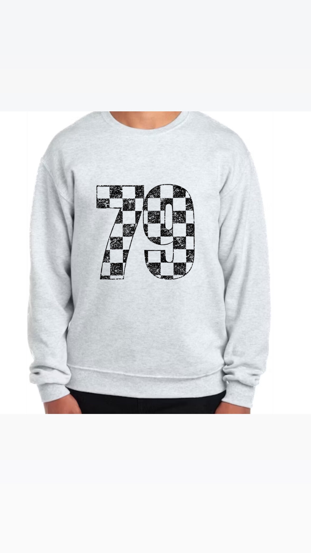Custom Checkered number Crewneck
